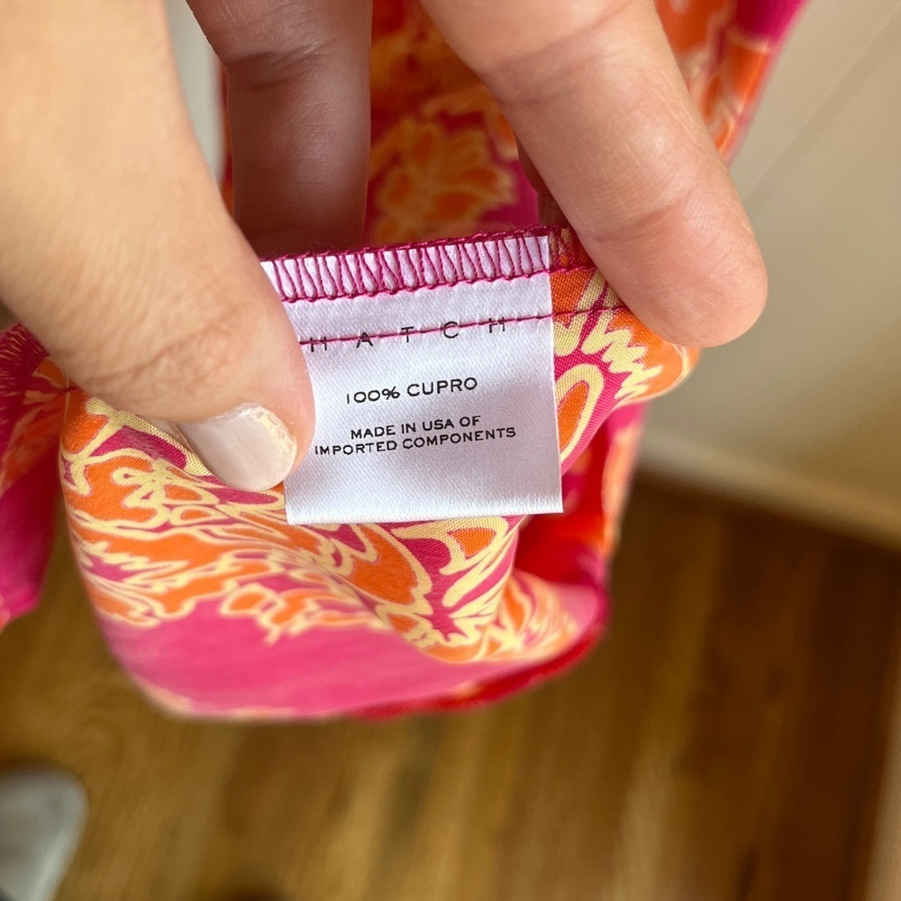 NWT Hatch X Revolve Maternity Pink Orange Floral Cutout Midi Thea Dress Sz 8-10 - Picture 13 of 16